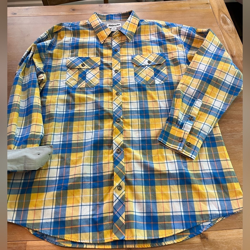 Ablanche New York Plaid Workcore Button Up Shirt - Men’s 3XL - Picture 2 of 7